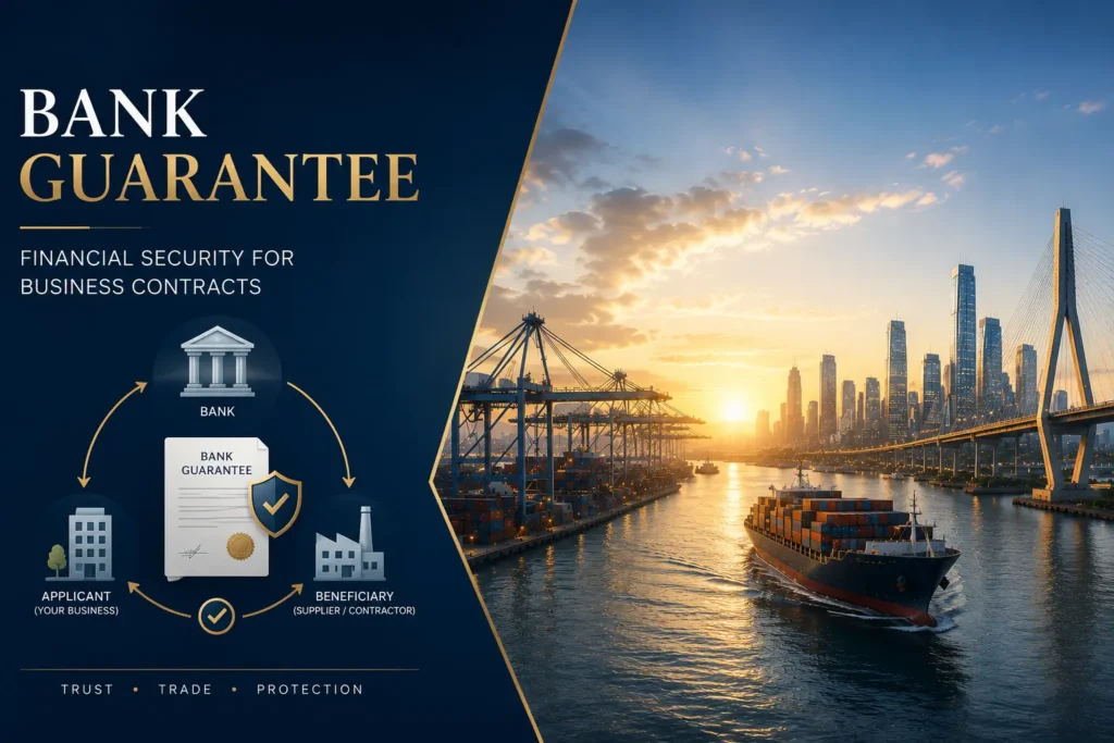 International trade transaction secured by a bank guarantee