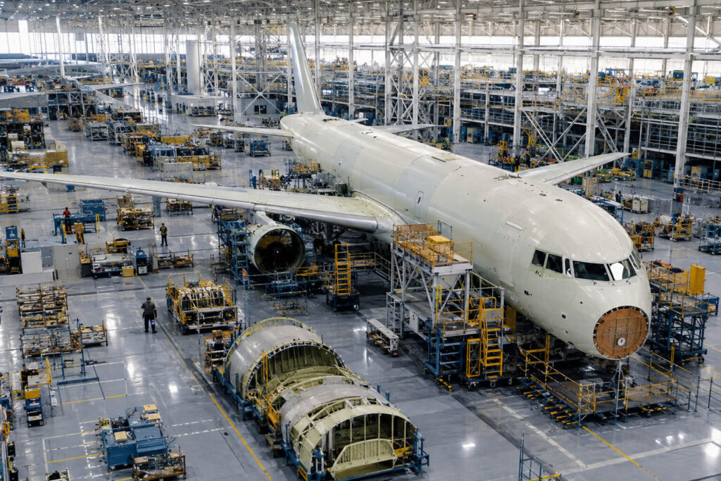 Aerospace industry supply chain infrastructure for manufacturers, suppliers, and international trade finance