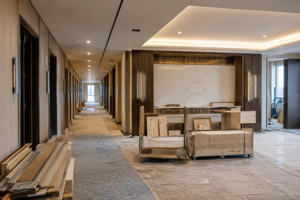 Hotel interior under construction