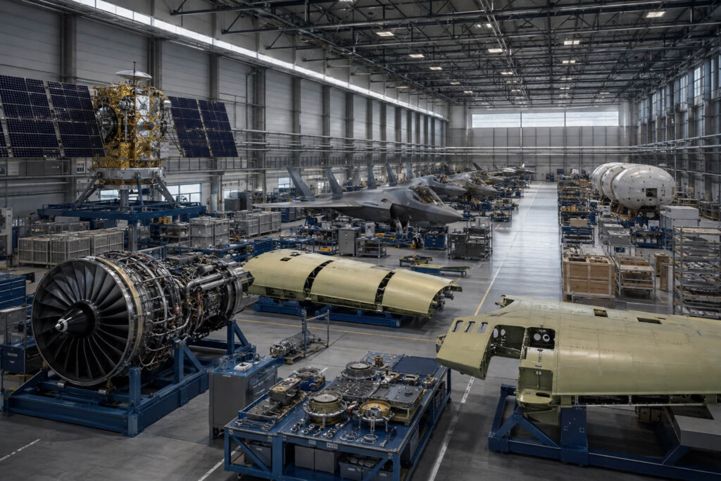 Aerospace and defense manufacturing infrastructure supporting supply chain finance solutions worldwide