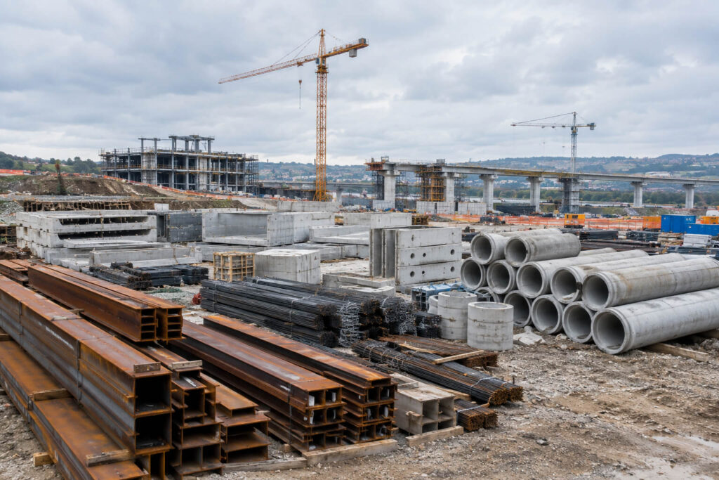 Construction materials prepared for project execution