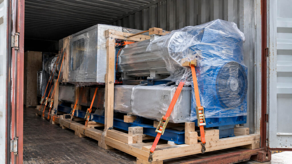 Industrial equipment prepared for commercial import