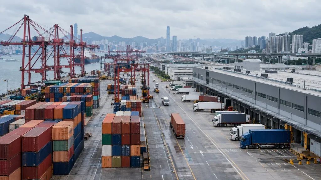 Cargo moving through the import supply chain