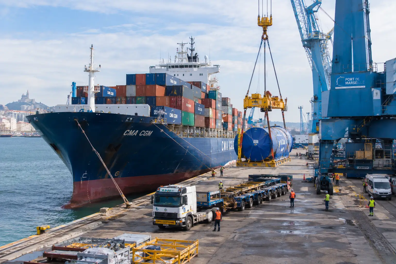Matériel industriel destiné à un projet international