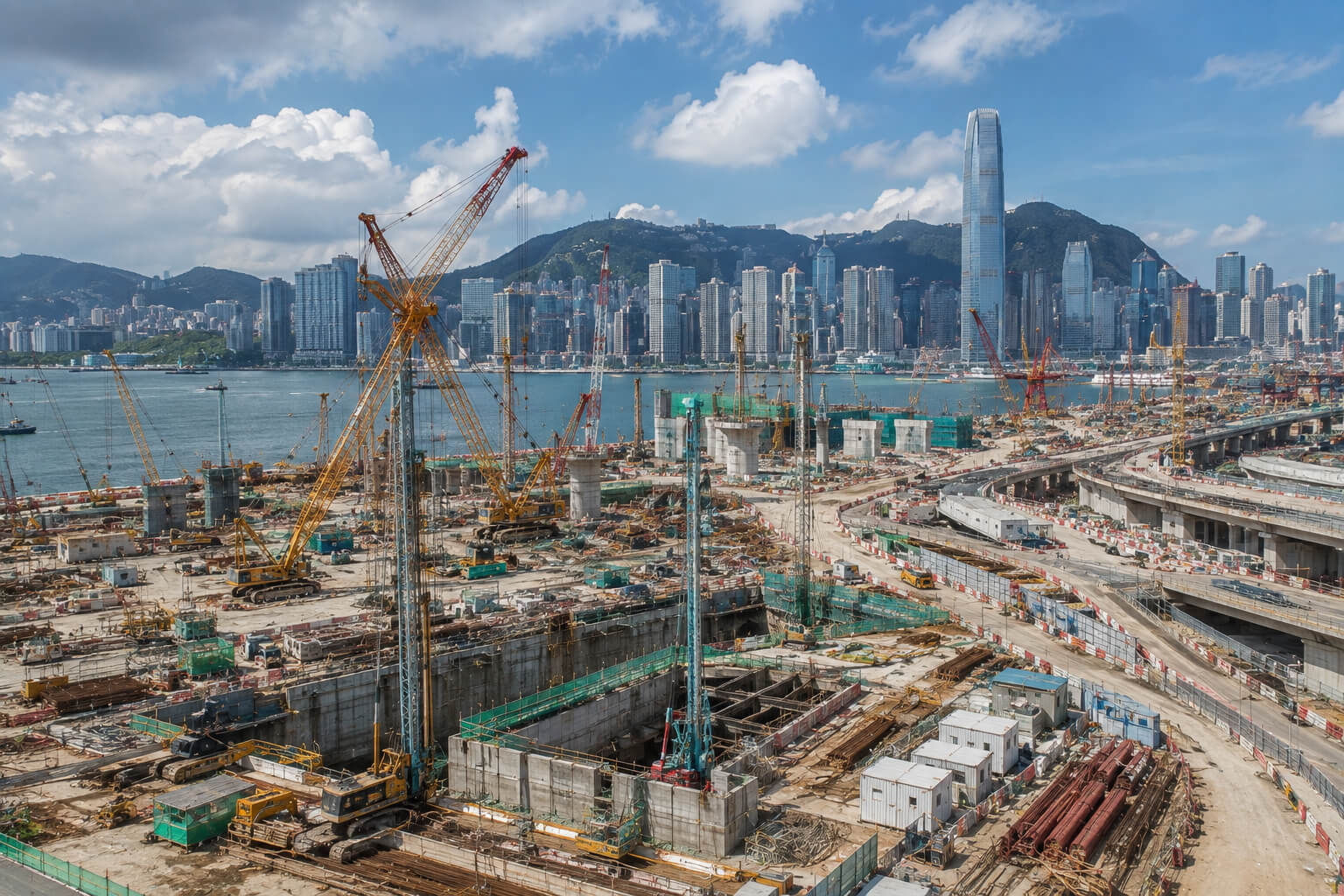 香港大型基建工程施工現場
