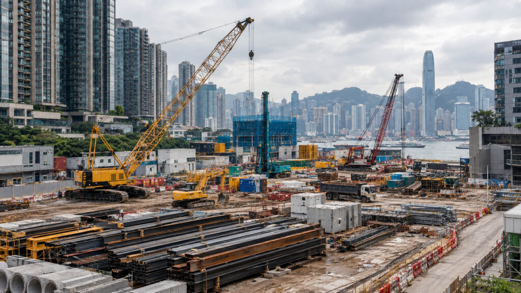 Hong Kong construction site during project mobilisation