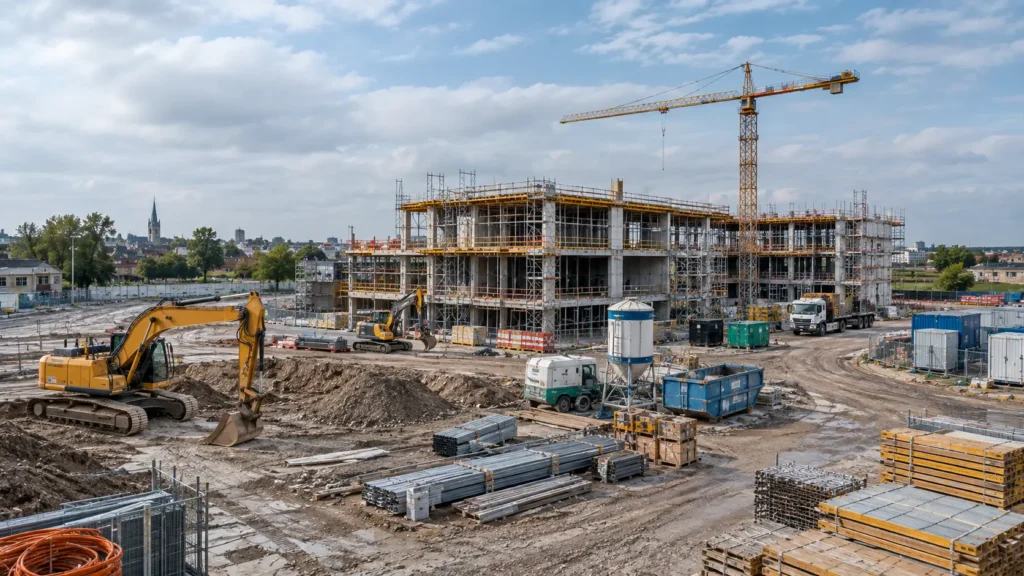 Een Nederlandse aannemer moet materiaal en onderaannemers betalen vóór de eerste termijnbetaling: welke financiering past hierbij? 2 Construction equipment and materials during project mobilisation