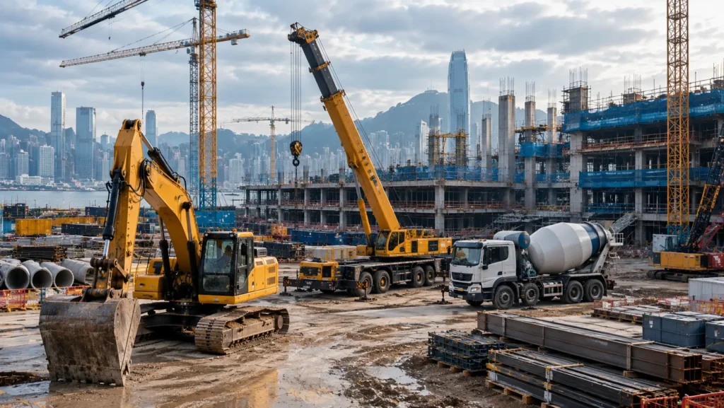 Construction equipment mobilised for project work