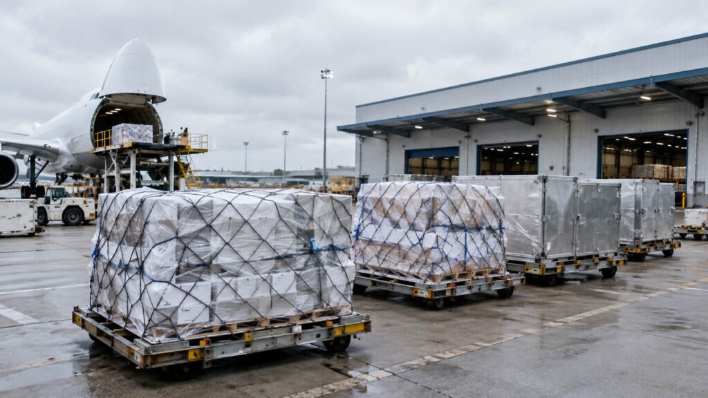 医药出口订单已落实,但生产和物流需要提前投入资金 4 Secured pharmaceutical cargo awaiting international freight handling.